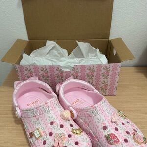 LoveShackFancy Classic Clog Milk Pink Crocs Size 7/9